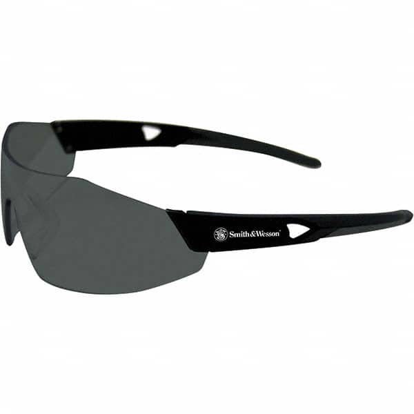 Smith & Wesson - Smoke Lenses, Frameless Safety Glasses - Anti-Fog, Scratch Resistant, Polycarbonate Frame, Size Universal, Wrap Around - Americas Industrial Supply