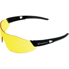 Smith & Wesson - Amber Lenses, Frameless Safety Glasses - Anti-Fog, Scratch Resistant, Polycarbonate Frame, Size Universal, Wrap Around - Americas Industrial Supply