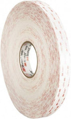 3M - 2" x 36 Yd Acrylic Adhesive Double Sided Tape - 45 mil Thick, White, Foam Liner - Americas Industrial Supply