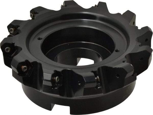 Kennametal - 6" Cut Diam, 2" Arbor Hole, 4.51mm Max Depth of Cut, 45° Indexable Chamfer & Angle Face Mill - 12 Inserts, HNGJ 535-GD Insert, Right Hand Cut, 12 Flutes, Through Coolant, Series KSHR - Americas Industrial Supply