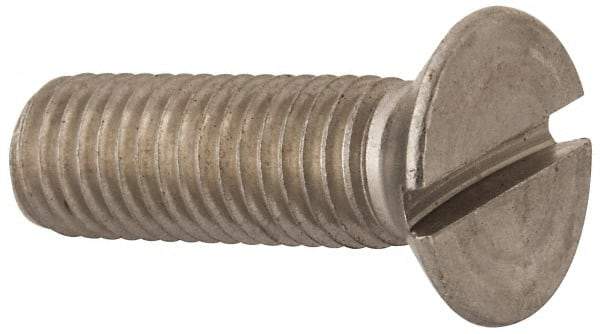 Value Collection - M12x1.75 Metric Coarse, 40mm OAL Slotted Drive Machine Screw - Flat Head, Grade 316 & A4 Stainless Steel, Uncoated, Without Washer - Americas Industrial Supply