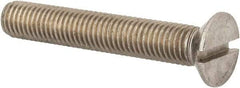 Value Collection - M12x1.75 Metric Coarse, 75mm OAL Slotted Drive Machine Screw - Flat Head, Grade 316 & A4 Stainless Steel, Uncoated, Without Washer - Americas Industrial Supply