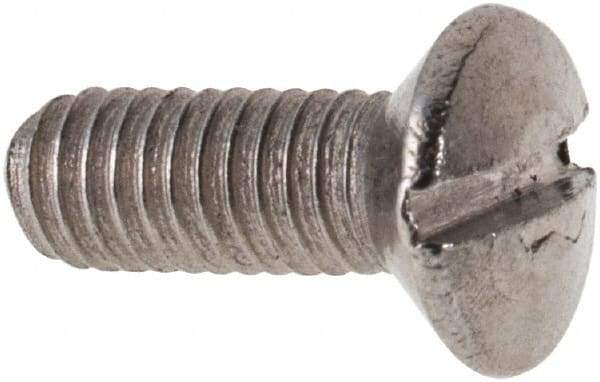 Value Collection - M3x0.50 Metric Coarse, 8mm OAL Slotted Drive Machine Screw - Oval Head, Grade 316 & A4 Stainless Steel, Uncoated, Without Washer - Americas Industrial Supply