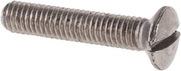 Value Collection - M3x0.50 Metric Coarse, 16mm OAL Slotted Drive Machine Screw - Oval Head, Grade 316 & A4 Stainless Steel, Uncoated, Without Washer - Americas Industrial Supply