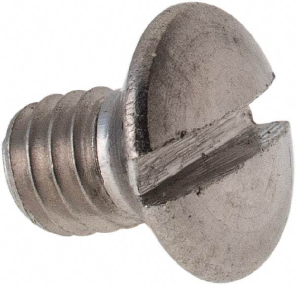 Value Collection - M4x0.70 Metric Coarse, 6mm OAL Slotted Drive Machine Screw - Oval Head, Grade 316 & A4 Stainless Steel, Uncoated, Without Washer - Americas Industrial Supply
