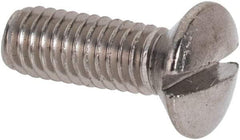 Value Collection - M4x0.70 Metric Coarse, 12mm OAL Slotted Drive Machine Screw - Oval Head, Grade 316 & A4 Stainless Steel, Uncoated, Without Washer - Americas Industrial Supply