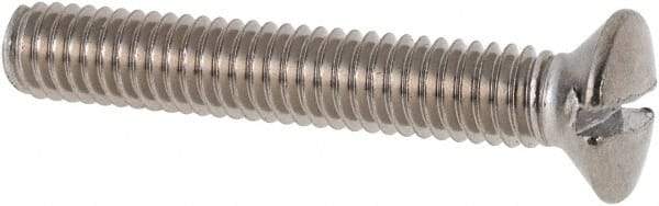 Value Collection - M4x0.70 Metric Coarse, 25mm OAL Slotted Drive Machine Screw - Oval Head, Grade 316 & A4 Stainless Steel, Uncoated, Without Washer - Americas Industrial Supply