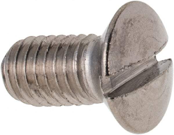 Value Collection - M5x0.80 Metric Coarse, 10mm OAL Slotted Drive Machine Screw - Oval Head, Grade 316 & A4 Stainless Steel, Uncoated, Without Washer - Americas Industrial Supply