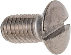 Value Collection - M5x0.80 Metric Coarse, 10mm OAL Slotted Drive Machine Screw - Oval Head, Grade 316 & A4 Stainless Steel, Uncoated, Without Washer - Americas Industrial Supply