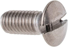 Value Collection - M5x0.80 Metric Coarse, 12mm OAL Slotted Drive Machine Screw - Oval Head, Grade 316 & A4 Stainless Steel, Uncoated, Without Washer - Americas Industrial Supply