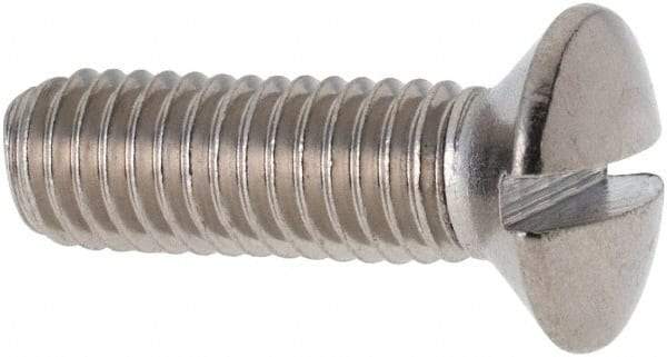 Value Collection - M5x0.80 Metric Coarse, 16mm OAL Slotted Drive Machine Screw - Oval Head, Grade 316 & A4 Stainless Steel, Uncoated, Without Washer - Americas Industrial Supply