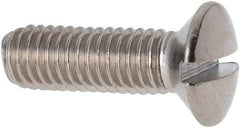 Value Collection - M5x0.80 Metric Coarse, 16mm OAL Slotted Drive Machine Screw - Oval Head, Grade 316 & A4 Stainless Steel, Uncoated, Without Washer - Americas Industrial Supply