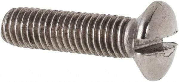 Value Collection - M5x0.80 Metric Coarse, 20mm OAL Slotted Drive Machine Screw - Oval Head, Grade 316 & A4 Stainless Steel, Uncoated, Without Washer - Americas Industrial Supply