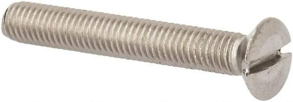 Value Collection - M5x0.80 Metric Coarse, 35mm OAL Slotted Drive Machine Screw - Oval Head, Grade 316 & A4 Stainless Steel, Uncoated, Without Washer - Americas Industrial Supply