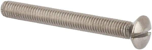 Value Collection - M5x0.80 Metric Coarse, 45mm OAL Slotted Drive Machine Screw - Oval Head, Grade 316 & A4 Stainless Steel, Uncoated, Without Washer - Americas Industrial Supply