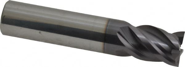 ProMax - 1/2", 5/8" LOC, 1/2" Shank Diam, 2-1/2" OAL, 4 Flute, Solid Carbide Square End Mill - Single End, AlTiN Finish, Spiral Flute, 40° Helix, Centercutting, Right Hand Cut, Right Hand Flute, Series 155 - Americas Industrial Supply