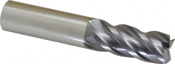 ProMax - 3/4", 1-5/8" LOC, 3/4" Shank Diam, 4" OAL, 4 Flute, Solid Carbide Square End Mill - Single End, AlTiN Finish, Spiral Flute, 40° Helix, Right Hand Cut, Right Hand Flute, Series 155 - Americas Industrial Supply