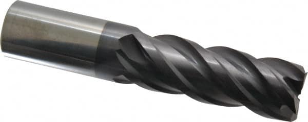 ProMax - 1", 2-3/4" LOC, 1" Shank Diam, 5" OAL, 4 Flute, Solid Carbide Square End Mill - Single End, AlTiN Finish, Spiral Flute, 40° Helix, Centercutting, Right Hand Cut, Right Hand Flute, Series 155 - Americas Industrial Supply