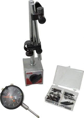 SPI - 0.001" Graduation, 0-100 Dial Reading, Dial Indicator & Base Kit - 63mm Base Length x 50mm Base Width x 55mm Base Height, 2" Dial Diam - Americas Industrial Supply