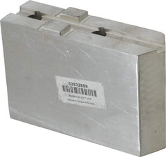 H & R Manufacturing - 12" Chuck Capacity, Tongue & Groove Attachment, Square Soft Lathe Chuck Jaw - Aluminum, 2-1/2" Btw Mount Hole Ctrs, 5-3/4" Long x 1-3/4" Wide x 3-7/8" High, 1/2" Groove - Americas Industrial Supply