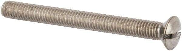 Value Collection - M5x0.80 Metric Coarse, 50mm OAL Slotted Drive Machine Screw - Oval Head, Grade 316 & A4 Stainless Steel, Uncoated, Without Washer - Americas Industrial Supply