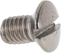 Value Collection - M6x1.00 Metric Coarse, 10mm OAL Slotted Drive Machine Screw - Oval Head, Grade 316 & A4 Stainless Steel, Uncoated, Without Washer - Americas Industrial Supply