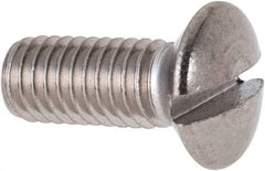 Value Collection - M6x1.00 Metric Coarse, 16mm OAL Slotted Drive Machine Screw - Oval Head, Grade 316 & A4 Stainless Steel, Uncoated, Without Washer - Americas Industrial Supply