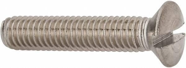 Value Collection - M6x1.00 Metric Coarse, 30mm OAL Slotted Drive Machine Screw - Oval Head, Grade 316 & A4 Stainless Steel, Uncoated, Without Washer - Americas Industrial Supply