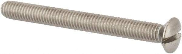Value Collection - M6x1.00 Metric Coarse, 60mm OAL Slotted Drive Machine Screw - Oval Head, Grade 316 & A4 Stainless Steel, Uncoated, Without Washer - Americas Industrial Supply