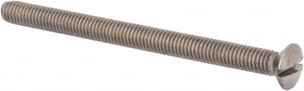 Value Collection - M6x1.00 Metric Coarse, 80mm OAL Slotted Drive Machine Screw - Oval Head, Grade 316 & A4 Stainless Steel, Uncoated, Without Washer - Americas Industrial Supply
