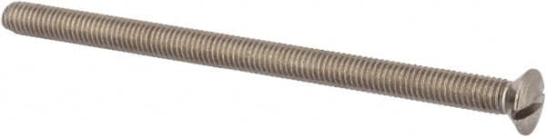 Value Collection - M6x1.00 Metric Coarse, 100mm OAL Slotted Drive Machine Screw - Oval Head, Grade 316 & A4 Stainless Steel, Uncoated, Without Washer - Americas Industrial Supply