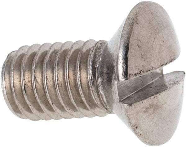 Value Collection - M8x1.25 Metric Coarse, 16mm OAL Slotted Drive Machine Screw - Oval Head, Grade 316 & A4 Stainless Steel, Uncoated, Without Washer - Americas Industrial Supply