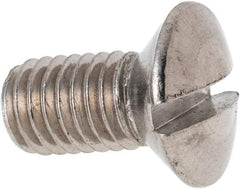 Value Collection - M8x1.25 Metric Coarse, 16mm OAL Slotted Drive Machine Screw - Oval Head, Grade 316 & A4 Stainless Steel, Uncoated, Without Washer - Americas Industrial Supply