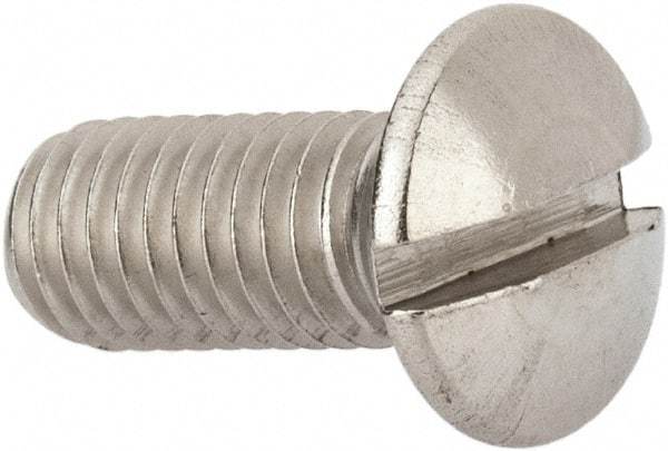 Value Collection - M8x1.25 Metric Coarse, 20mm OAL Slotted Drive Machine Screw - Oval Head, Grade 316 & A4 Stainless Steel, Uncoated, Without Washer - Americas Industrial Supply