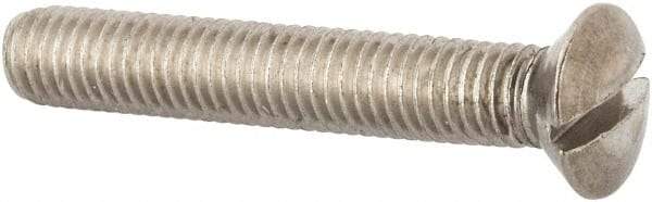 Value Collection - M8x1.25 Metric Coarse, 50mm OAL Slotted Drive Machine Screw - Oval Head, Grade 316 & A4 Stainless Steel, Uncoated, Without Washer - Americas Industrial Supply
