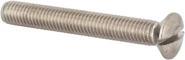 Value Collection - M8x1.25 Metric Coarse, 60mm OAL Slotted Drive Machine Screw - Oval Head, Grade 316 & A4 Stainless Steel, Uncoated, Without Washer - Americas Industrial Supply