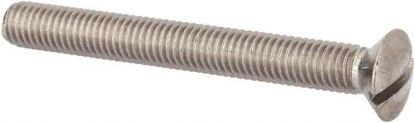 Value Collection - M8x1.25 Metric Coarse, 70mm OAL Slotted Drive Machine Screw - Oval Head, Grade 316 & A4 Stainless Steel, Uncoated, Without Washer - Americas Industrial Supply