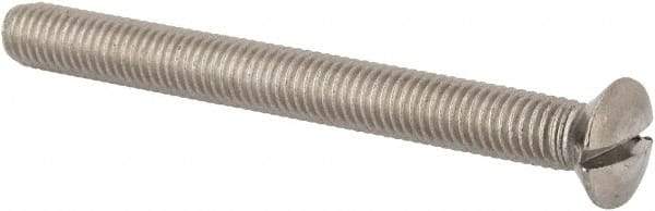Value Collection - M8x1.25, 80mm OAL Slotted Drive Machine Screw - Oval Head, Grade 316 & A4 Stainless Steel, Uncoated, Without Washer - Americas Industrial Supply