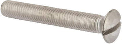 Value Collection - M10x1.50 Metric Coarse, 70mm OAL Slotted Drive Machine Screw - Oval Head, Grade 316 & A4 Stainless Steel, Uncoated, Without Washer - Americas Industrial Supply