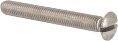 Value Collection - M10x1.50 Metric Coarse, 80mm OAL Slotted Drive Machine Screw - Oval Head, Grade 316 & A4 Stainless Steel, Uncoated, Without Washer - Americas Industrial Supply