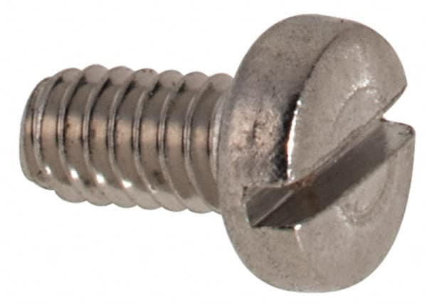 Value Collection - M2x0.40 Metric Coarse, 4mm Length Under Head Slotted Drive Machine Screw - Fillister Head, Grade 316 & A4 Stainless Steel, Uncoated, Without Washer - Americas Industrial Supply