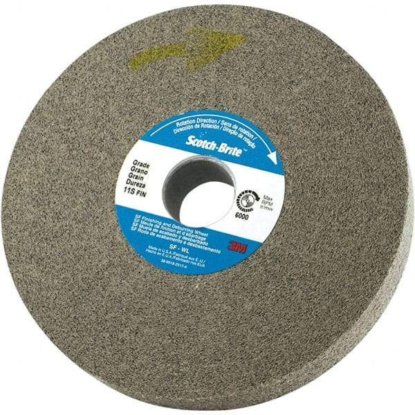 3M - 6" Diam, 0.37" Face Width, 1" Center Hole, Fine Grade, Silicon Carbide Deburring Wheel - Convolute, Density 8 Grade - Americas Industrial Supply