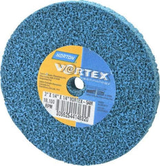 Norton - 3" Diam, 1/4" Face Width, 1/4" Center Hole, Medium Grade, Aluminum Oxide Deburring Wheel - Unitized, Medium Density 5 Grade - Americas Industrial Supply