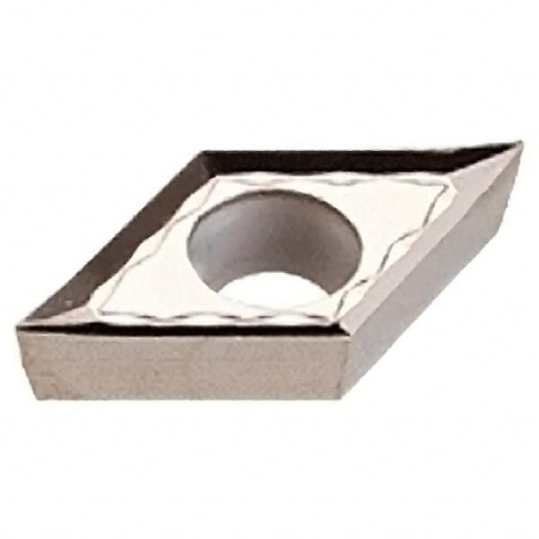 Iscar - DCGT2-.004 AS Grade IC520 Carbide Turning Insert - TiCN/TiN Finish, 55° Diamond, 1/4" Inscr Circle, 3/32" Thick, 0.004" Corner Radius - Americas Industrial Supply