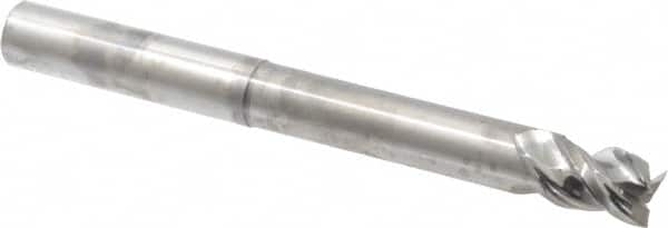 Niagara Cutter - 1/2", 5/8" LOC, 1/2" Shank Diam, 5" OAL, 3 Flute, Solid Carbide Square End Mill - Single End, Uncoated, Spiral Flute, 45° Helix, Centercutting, Right Hand Cut, Right Hand Flute, Series AN345 - Americas Industrial Supply