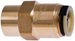 Watts - 1/2" Outside Diam, Lead Free Brass Push-to-Connect Tube Female Connector - 250 Max psi, Push-Fit Connection, EPDM O-Ring, Lead-Free - Americas Industrial Supply