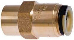 Watts - 1/2" Outside Diam, Lead Free Brass Push-to-Connect Tube Female Connector - 250 Max psi, Push-Fit Connection, EPDM O-Ring, Lead-Free - Americas Industrial Supply