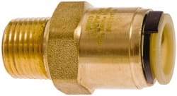 Watts - 3/4" Outside Diam, 3/4 NPT, Lead Free Brass Push-to-Connect Tube Male Connector - 250 Max psi, Tube to Tube Male Connection, EPDM O-Ring, Lead-Free - Americas Industrial Supply