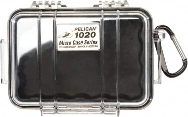 Pelican Products, Inc. - 4-3/4" Wide x 2-1/8" High, Clamshell Hard Case - Clear/Black, Polycarbonate - Americas Industrial Supply