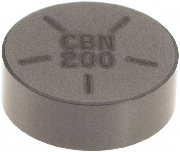 Seco - RNGN32 Grade CBN200 PCBN Turning Insert - Uncoated, Round, 3/8" Inscr Circle, 1/8" Thick - Americas Industrial Supply
